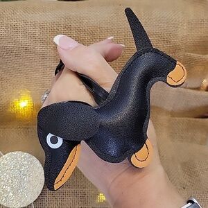 DACHSHUND LEATHER BAG CHARM, Choice Of Color